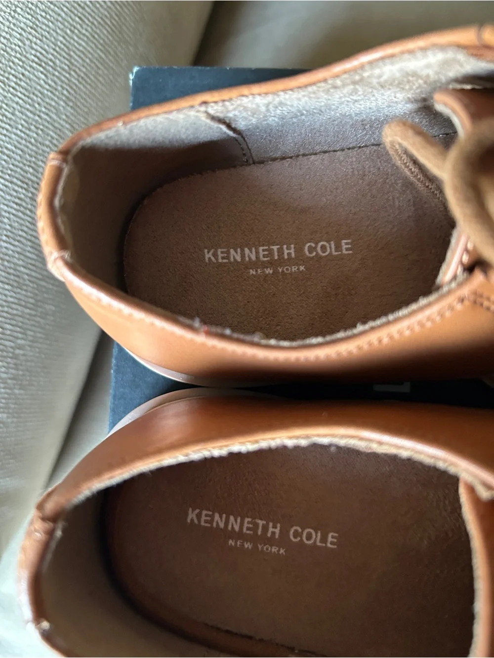 Boy’s Casual Lace-Up Leather Shoes - Tan by Kenneth Cole Size 2